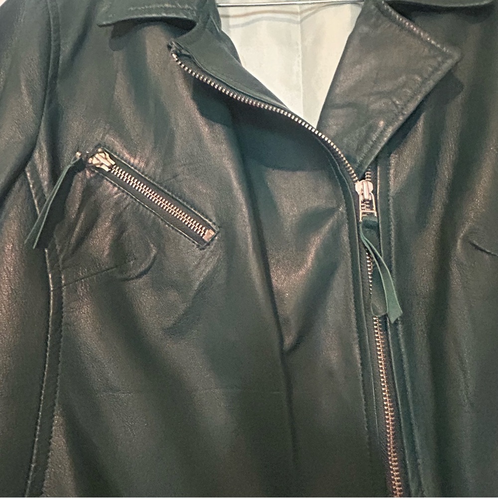 John Carlisle Dark Teal / Green Leather Jacket, XL - Picture 4 of 7